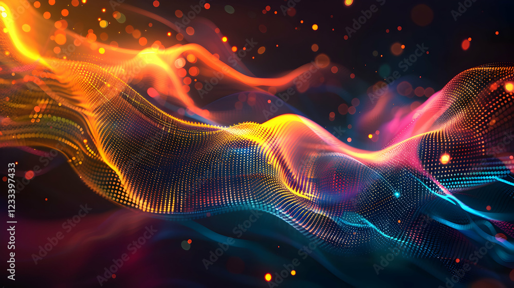 Aufkleber Abstract waves of light and color create a dynamic visual experience.