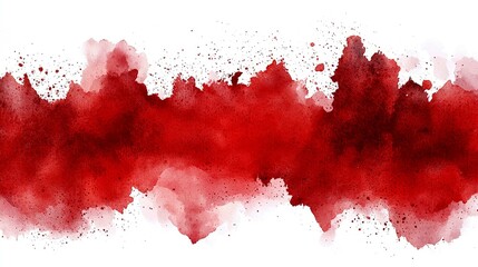 Crimson Watercolor Abstract Background: Red Paint Splatter Texture for Design