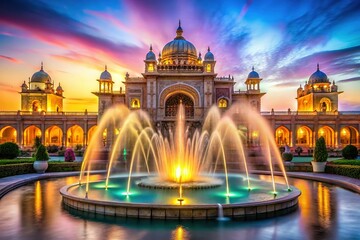 Fototapeta premium Elegant Palace Fountain Adorned with Intricate Detail