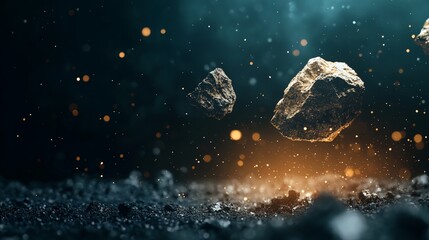 Fototapeta premium Two rocks are flying through the air