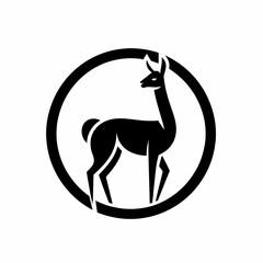 Minimalist vicuña illustration with fine details, designed for a clean and modern wildlife concept