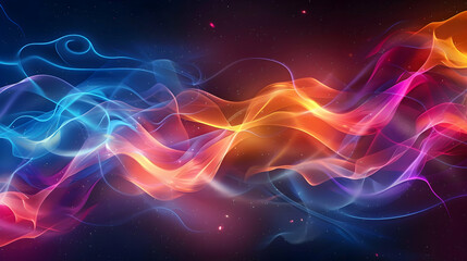 Fototapeta premium A vibrant abstract design featuring flowing waves of color.