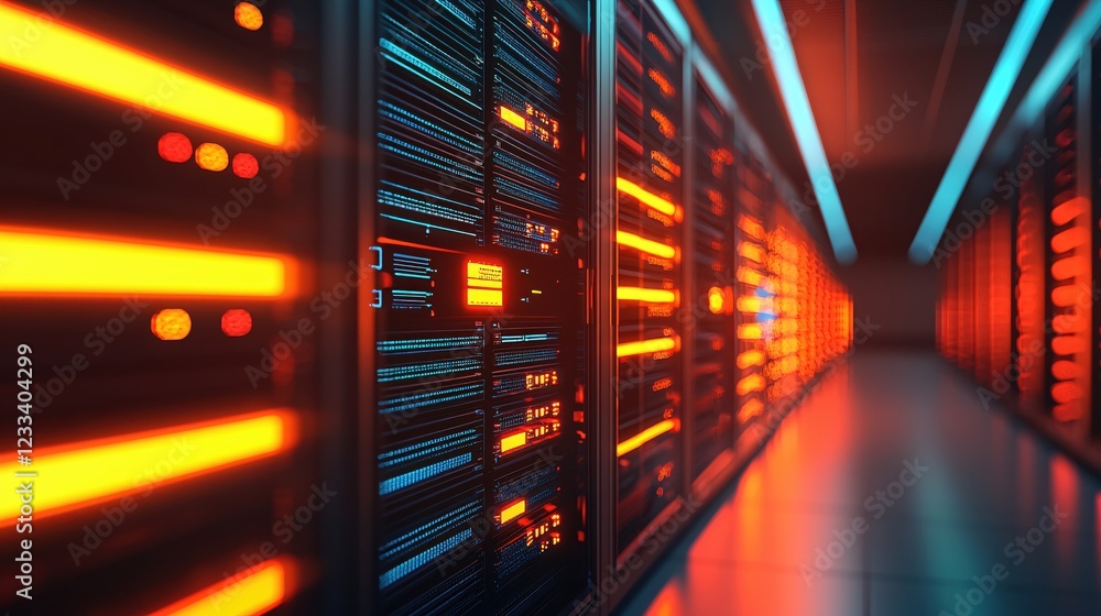 Poster Cybersecurity Data Center Servers Network Technology Innovation