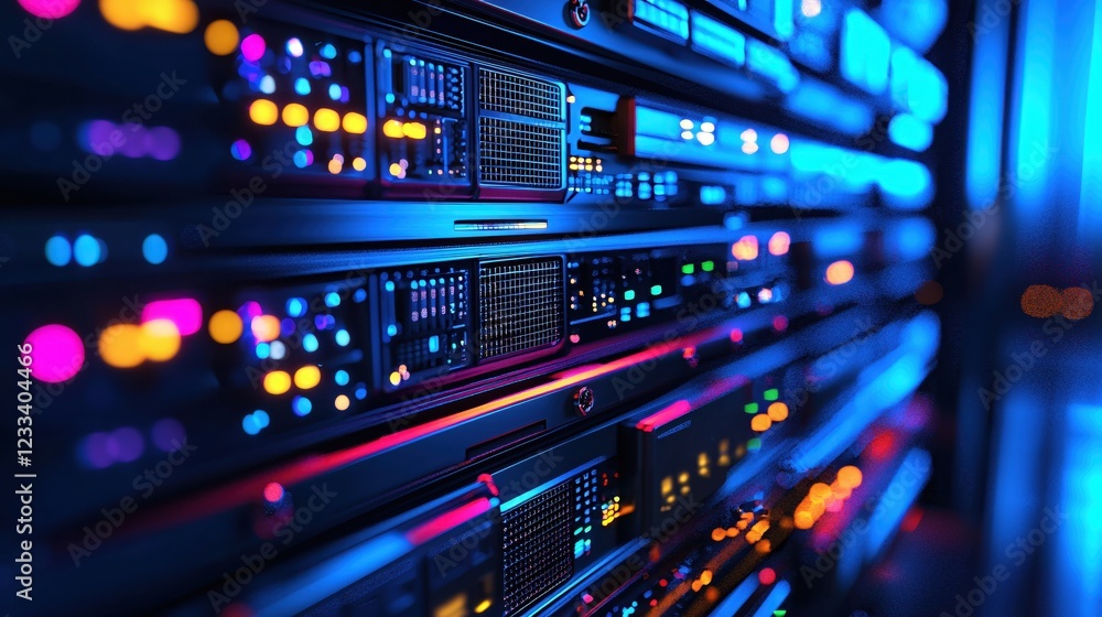 Poster Vibrant Network Server Rack Data Center Technology