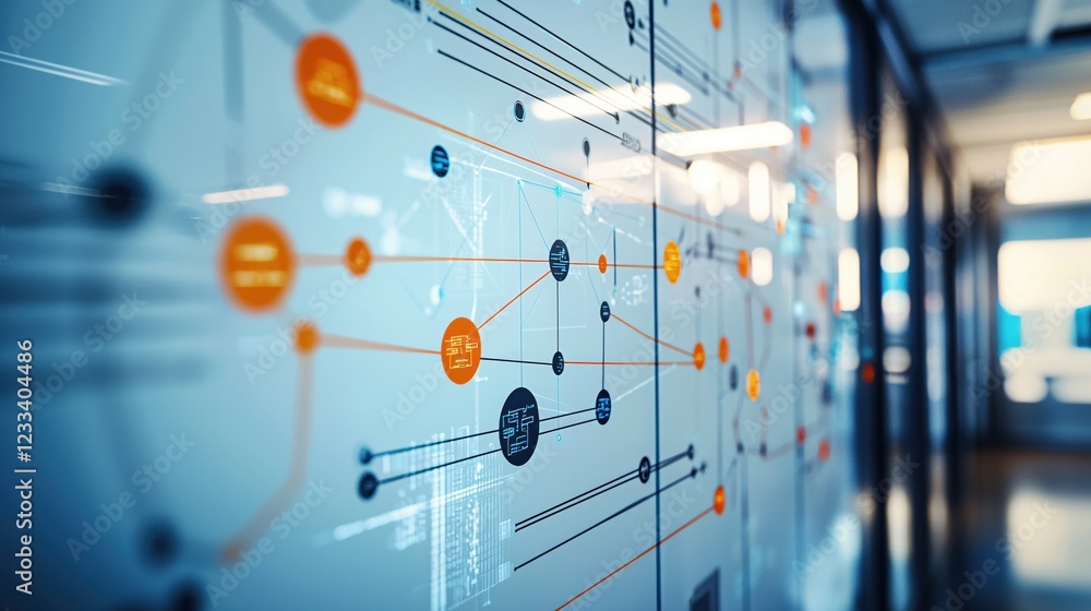 Poster Abstract Network Data Visualization on Modern Office Wall