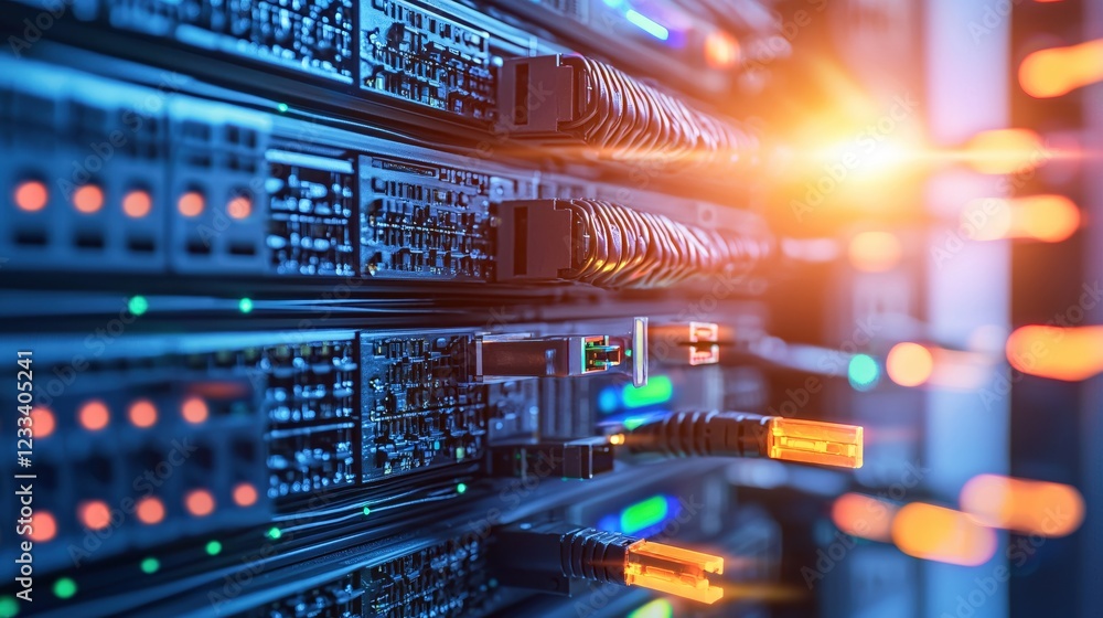 Poster data center server room network technology connections