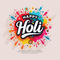 Colorful Happy Holi Dhuleti Indian Festival Social Media post design template