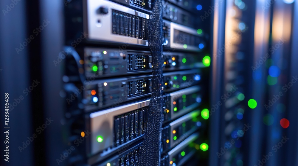 Aufkleber Modern Data Center Server Racks Technology Network Infrastructure