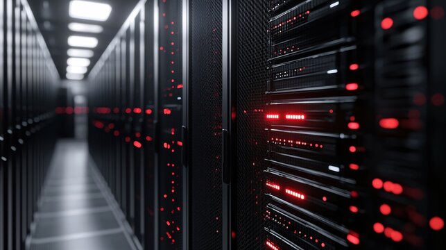 Modern Data Center Server Room Technology Infrastructure