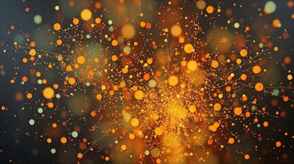 An abstract technology particle mesh background rendered in a dramatic cinematic style classic oil painting.