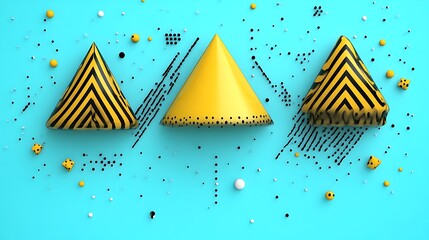 Abstract geometric shapes on a blue background