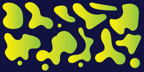 Blob shape organic, vector illustration set. Collection from abstract forms for design and paint. Liquid silhouette drop in modern style. Basic stains isolated elements on white background