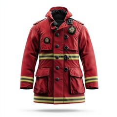 Naklejka premium Firefighter's Red Protective Jacket: High-Quality, Durable, and Functional Design for Emergency Response