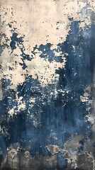 Retro blue romantic watercolor flowers poster background