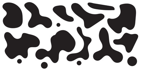 Blob shape organic, vector illustration set. Collection from abstract forms for design and paint. Liquid silhouette drop in modern style. Basic stains isolated elements on white background