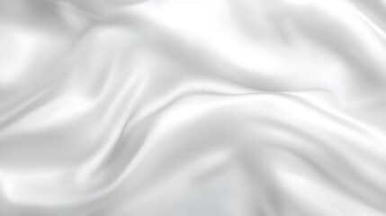 White Silk Fabric Draped Softly Elegant Texture