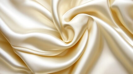 Obraz premium Elegant Creamy Satin Fabric Draped Softly