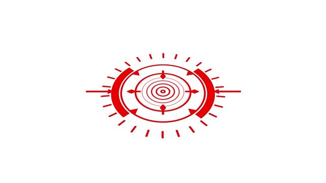 black HUD Circle User interface on black background. Target searching scope and scanning element theme. Digital UI and Sci-fi circular. 4K motion graphic footage video