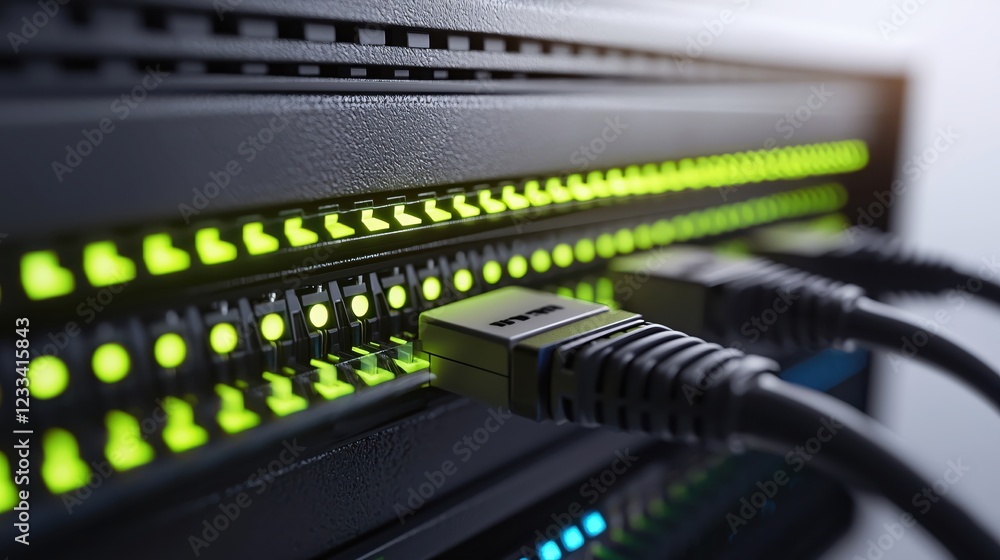 Aufkleber network server lights data center technology connection