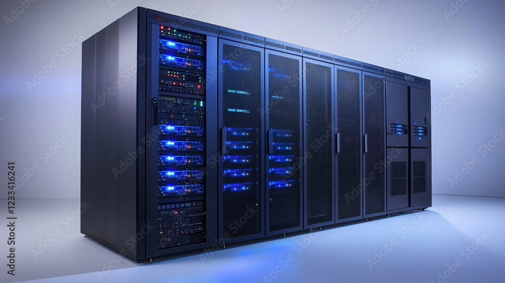 Aufkleber modern data center server room technology powerful network infrastructure