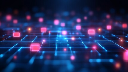 Obraz premium Abstract Digital Network Data Flow System