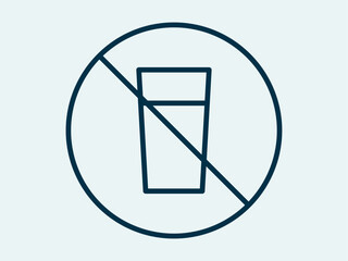 Forbidden to drink icon. Muslim fasting icon. Outline icon concept.