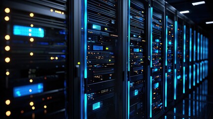 Illuminated Server Racks in Modern Data Center Network Technology