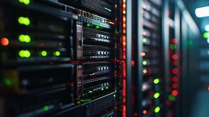 Obraz premium Modern Data Center Server Room Technology Network Infrastructure