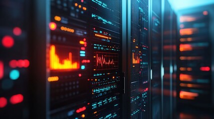 Obraz premium Modern Data Center Server Room Technology Digital Network Infrastructure