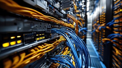 Network Server Room Technology Data Center Cables and Connections