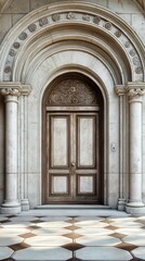 Fototapeta premium Ornate entryway with grand double doors