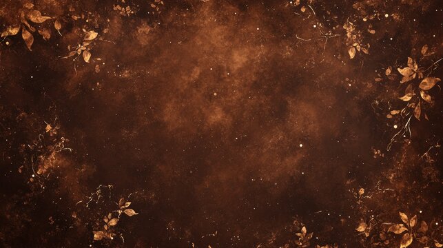 Golden Floral Galaxy Abstract Background Design