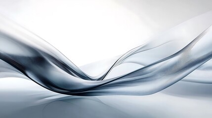 Naklejka premium Abstract Gray Waves Flowing Gently Across White Background