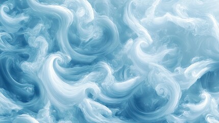 Obraz premium Swirling blue smoke, abstract background, design element