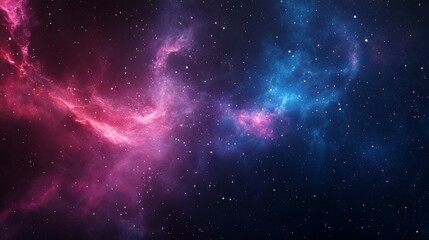Obraz premium A vast cosmic scene featuring a captivating nebula with pink and blue hues in deep space
