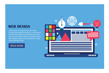Landing page template web design concept