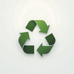 Obraz premium Recycling symbol with green, blue, and orange arrows on a dark background. Generated by AI