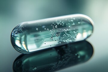 a close up of shiny capsule