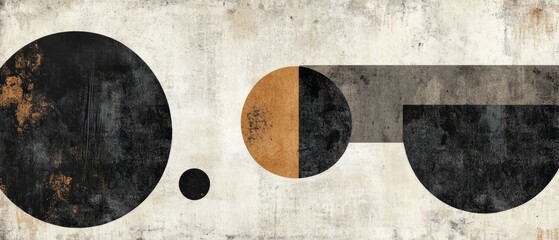 Abstract Art Featuring Circles, Rectangles, And Earthy Tones On A Textured Background. The Image Evokes A Minimalist And Calming Vibe.
