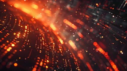 Obraz premium Abstract digital background with glowing particles and lines, evoking a sense of technology.