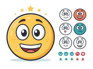 Fototapeta premium set of smiles emoticon 