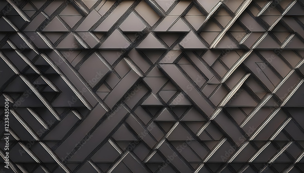 Poster futuristic triangle tile pattern wallpaper 3d perspective of a vibrant shifted wall background with 