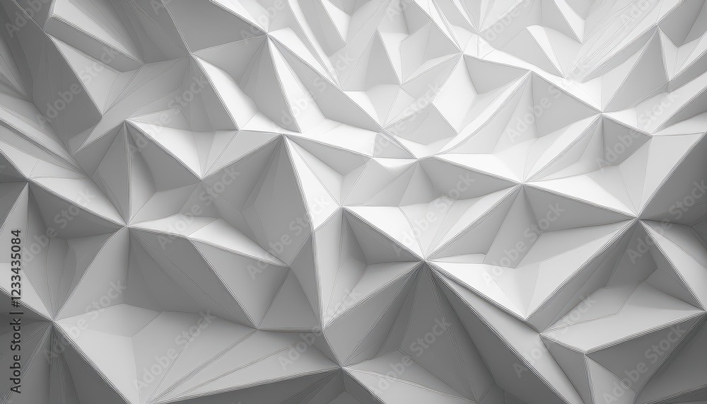 Poster striking white polygon prism structure pattern wallpaper banner abstract geometry creating an immers