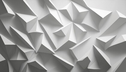 Vibrant, abstract, shifting white triangle pattern overlay on minimalistic white background, ideal for contemporary digital designs and modern spaces.