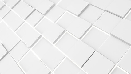 Fototapeta premium abstract technology background image white digital box shape,science and technology concept,3d rendering