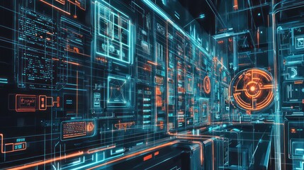 Cyberpunk Digital Cityscape: A Futuristic Tech Utopia