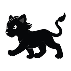 Obraz premium A tiny youthful black tiger racing