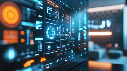 Obraz premium Futuristic Interface with Advanced Technology Display