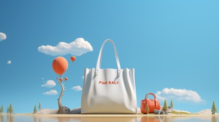 International Plastic Bag Free Day Cartoon Style 3D Illustration