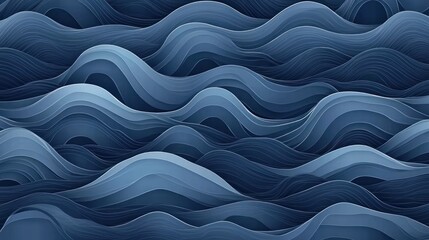 Fototapeta premium Abstract ocean waves paper cut texture background design